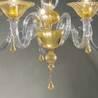 5 ljus Venedig glaskrona, handgjord i Italien - Margherita Viadurini