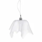 Chandelier vit satin drapering design med Daphne gjort i Italien Viadurini