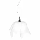 Chandelier vit satin drapering design med Daphne gjort i Italien Viadurini