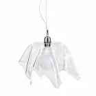 Chandelier transparent designen draperade Daphne gjort i Italien Viadurini