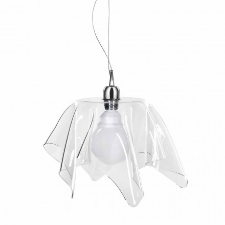 Chandelier transparent designen draperade Daphne gjort i Italien Viadurini