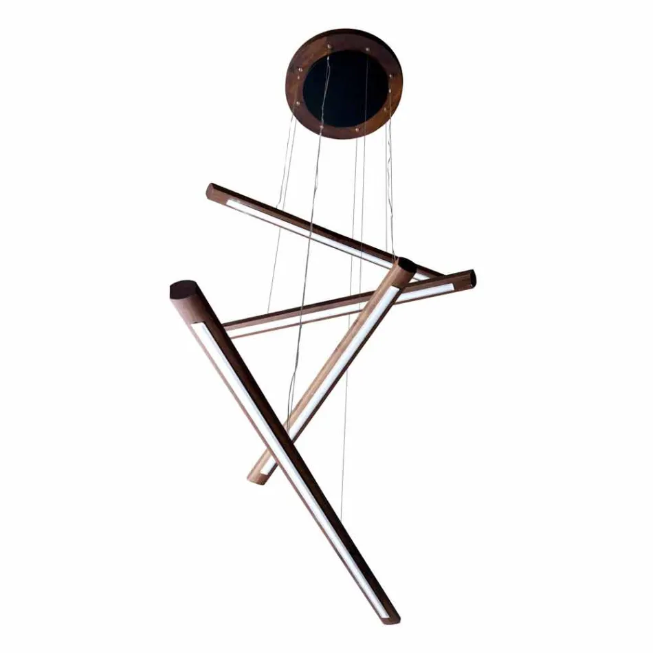 En 4-bitars designkrona i Grilli York trä gjord i Italien Viadurini