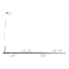 Aluminiumkrona med vitblåst glaslampa - Alma Viadurini