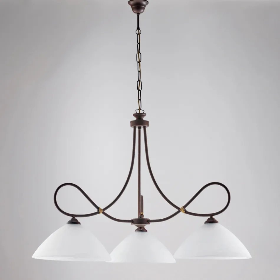 En ljuskrona i metall och vit keramik för att förbättra din interiör – Eclisse Viadurini