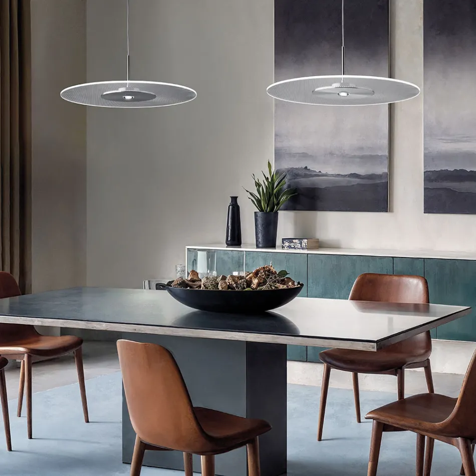 Metallkrona med mikroprickig plexiglasdiffusor - Nora Viadurini