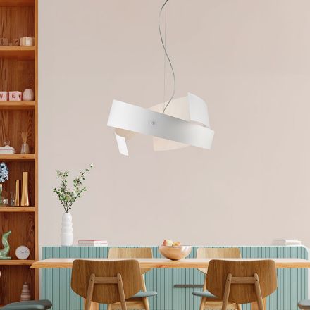 Asteroide: En ljuskrona i svart metall och glas för moderna utrymmen. Viadurini