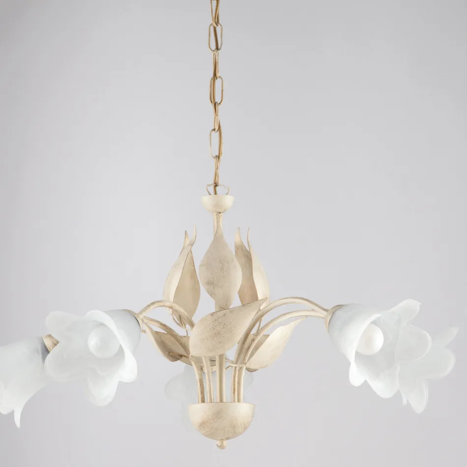 Metall- och glaskrona för att lysa upp raffinerade interiörer – Sirio Viadurini