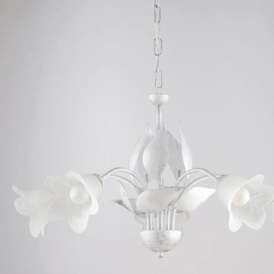 Metall- och glaskrona för att lysa upp raffinerade interiörer – Sirio Viadurini