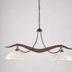 2-ljuskrona i glas och metall för inomhusbelysning - Musca Viadurini