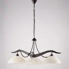 3-ljuskrona i glas och metall för inomhusbelysning - Musca Viadurini