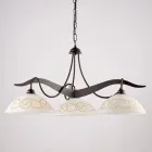 3-ljuskrona i glas och metall för inomhusbelysning - Musca Viadurini