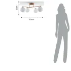 Ljuskrona i metallisk guldmetall och 4 vita glaskulor - Venedig Viadurini