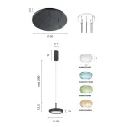 Guldmålad metallkrona med LED-ljus och färgat glas - avenbok Viadurini