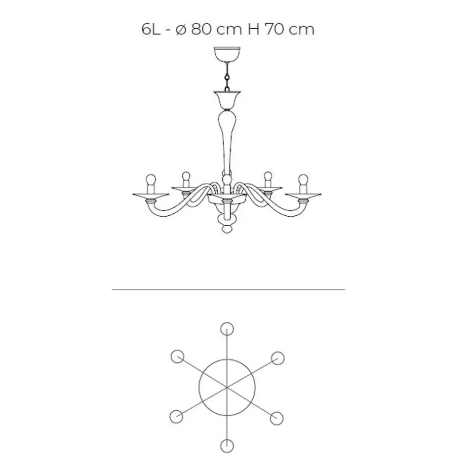 Klassisk stil handblåst venetiansk glaskrona - Demetra Viadurini