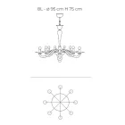 Klassisk stil handblåst venetiansk glaskrona - Demetra Viadurini