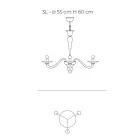 Klassisk stil handblåst venetiansk glaskrona - Demetra Viadurini