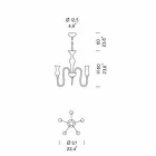 5 ljus Venetiansk glaskrona handgjord i Italien - Vittoria Viadurini