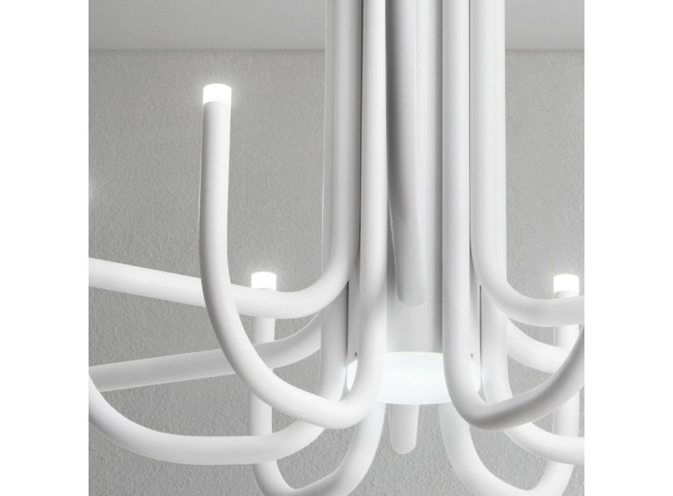 13 lampor LED ljuskrona i vit, svart eller guldmålad metall - Skorpion Viadurini