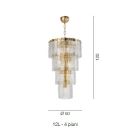 Modern ljuskrona 12 lampor i italienskt lyxigt handgjort glas - Valadier Viadurini