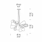 Modern ljuskrona med 12 lampor i Venedigglas, tillverkad i Italien - Diamonique Viadurini