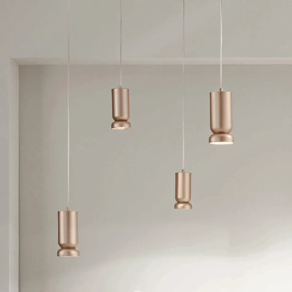 Modern ljuskrona i pulverlackerad aluminium och justerbar kabel - Buxus Viadurini