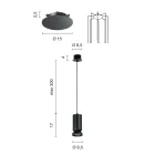 Modern ljuskrona i pulverlackerad aluminium och justerbar kabel - Buxus Viadurini