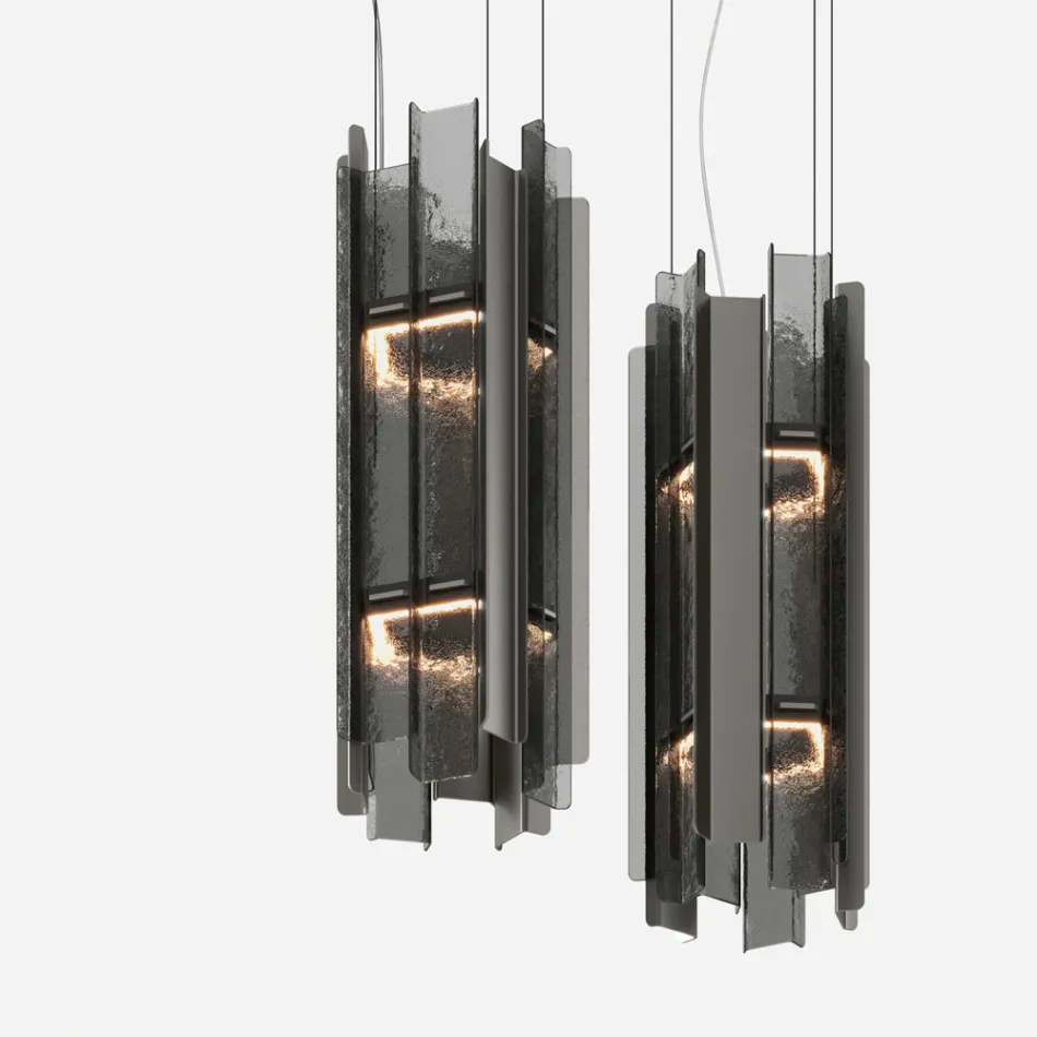 Velis - Elegant designad modern ljuskrona i smält glas tillverkad i Italien Viadurini