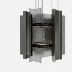 Velis - Elegant designad modern ljuskrona i smält glas tillverkad i Italien Viadurini