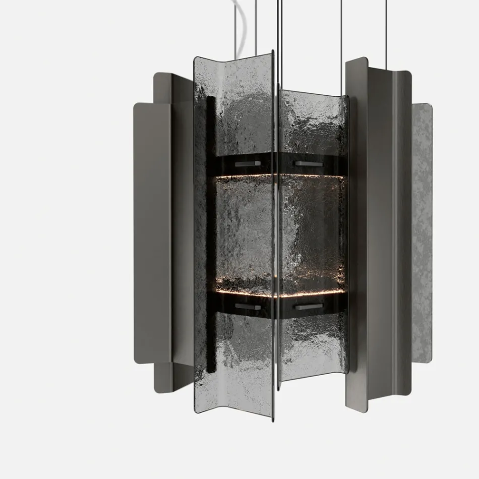 Velis - Elegant designad modern ljuskrona i smält glas tillverkad i Italien Viadurini