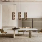 Velis - Elegant designad modern ljuskrona i smält glas tillverkad i Italien Viadurini