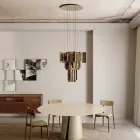 Velis - Elegant designad modern ljuskrona i smält glas tillverkad i Italien Viadurini