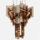 Velis - Elegant designad modern ljuskrona i smält glas tillverkad i Italien Viadurini