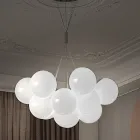 Modern handblåst venetiansk glaskrona - snö Viadurini