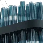 Modern blåst glas och metall ljuskrona italienskt hantverk - Maesta Viadurini