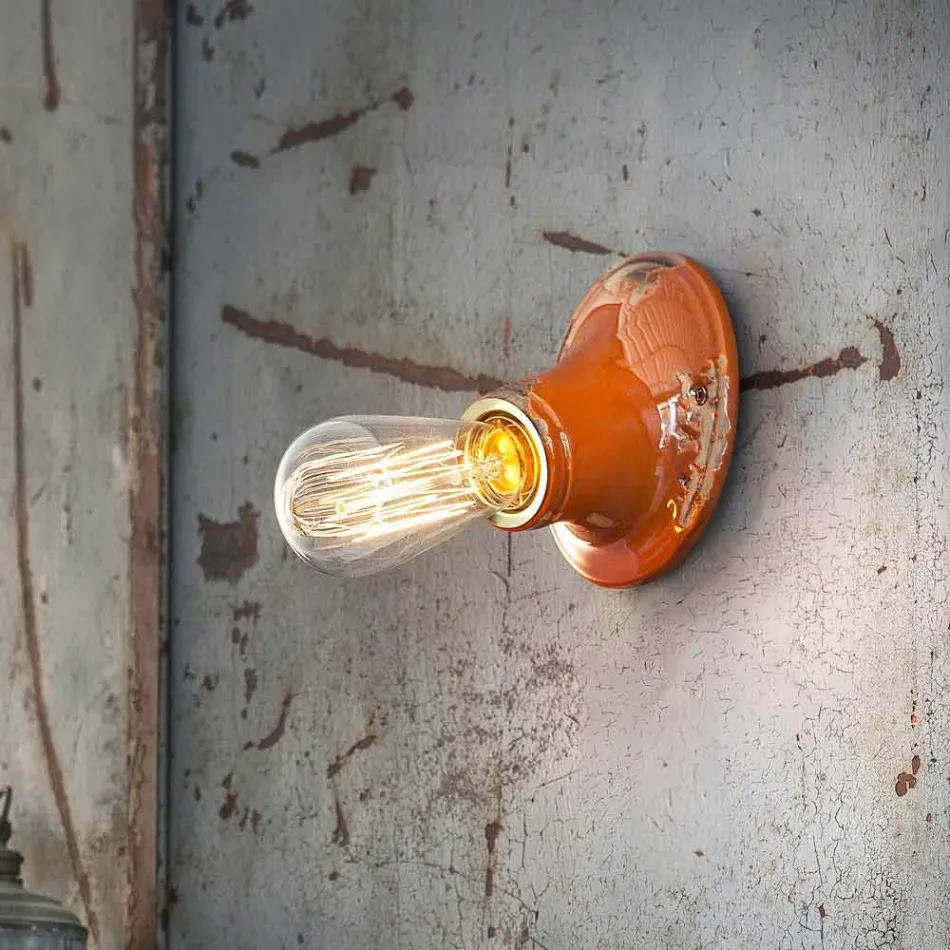 Ljuskrona tak craft retro design Ferroluce Tappning Viadurini