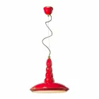 retro ljuskrona utformad keramisk suspension Ferroluce Viadurini