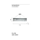 Klassisk lyxig hängande ljuskrona i metall och skärkristall - Zolando Viadurini