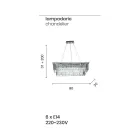 Klassisk hängande ljuskrona i metall och lyxslipad kristall - Mirielle Viadurini