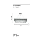 Klassisk hängande ljuskrona i metall och lyxslipad kristall - Mirielle Viadurini