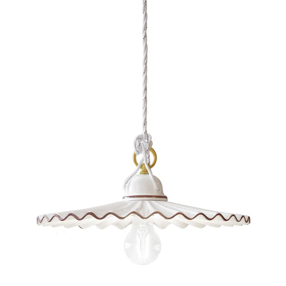 Ljuskrona upphängd i färgad tråd keramiska Ferroluce L&#39;Aquila Viadurini