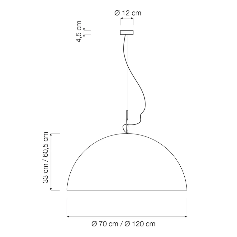 Upphängd ljuskrona i Laprene och Nebulite - Mezza Luna av In-es.artdesign Viadurini