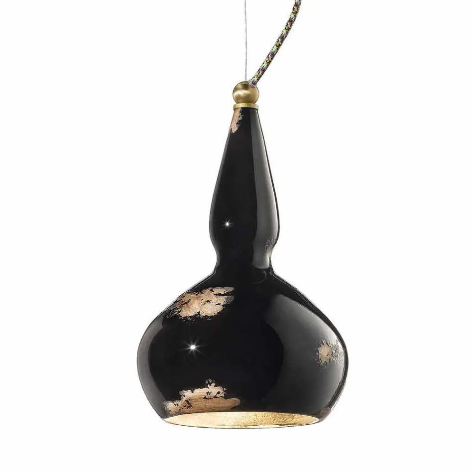 Ljuskrona upphängd i retrostil keramik Ferroluce Viadurini