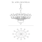 Klassisk stil ljuskrona i handblåst venetianskt glas - fåfänga Viadurini
