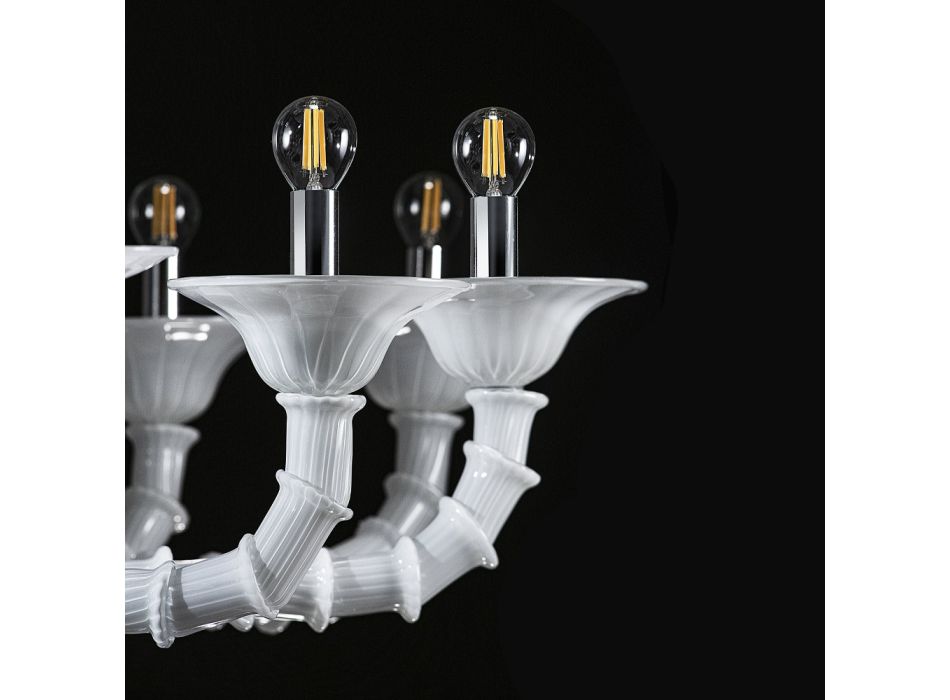 Klassisk stil ljuskrona i handblåst venetianskt glas - fåfänga Viadurini
