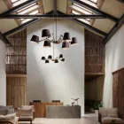 Ljuskrona i industristil i järn och mässing Reporter Il Fanale Viadurini