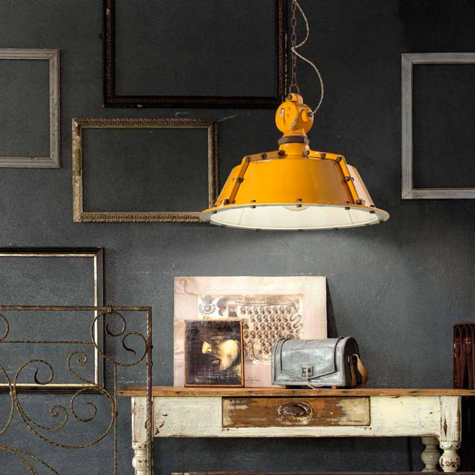 industriell stil ljuskrona tappning bell Jillian Ferroluce Viadurini