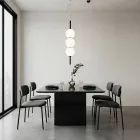Lumira - Vertikal ljuskrona med tre ljuskällor i glas, tillverkad i Italien Viadurini