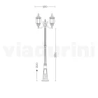 Lyktstolpe 2 Lights Vintage Style i vitt aluminium Tillverkad i Italien - Dodo Viadurini