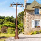 Lyktstolpe 2 lampor i vintagestil i aluminium och mässing Tillverkad i Italien - Adela Viadurini