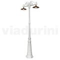 Lyktstolpe 2 lampor i vintagestil i aluminium och mässing Tillverkad i Italien - Adela